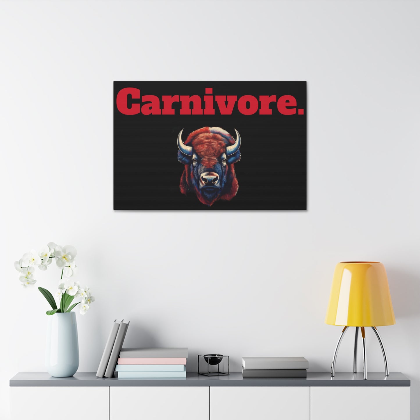 Carnivore Wall Art Canvas - Bold Bison Design for Meat Lovers