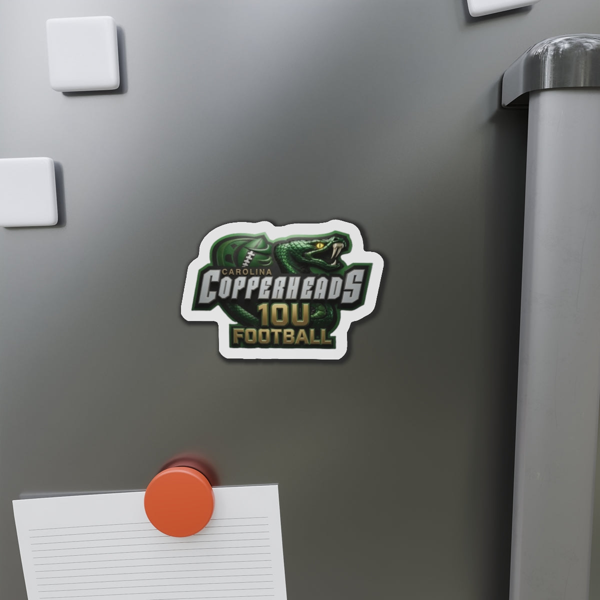 Custom Die-Cut Sports Magnets, Carolina Copperheads Team Spirit Magnet, Refrigerator Magnet, Unique Gift for Sports Fans, Football Decor