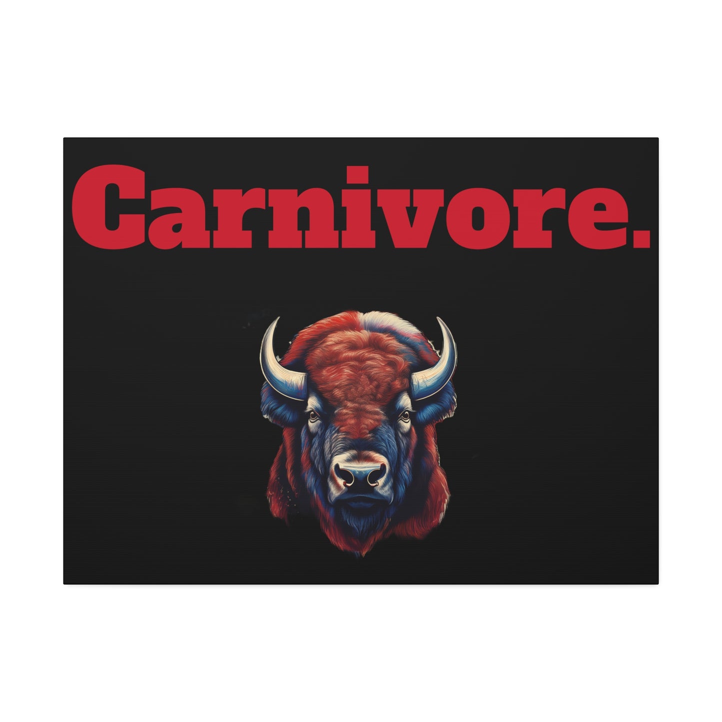 Carnivore Wall Art Canvas - Bold Bison Design for Meat Lovers