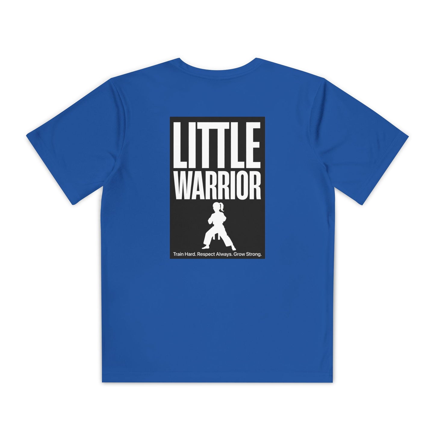 Little Female Warrior Youth Tee — Kids Martial Arts T‑Shirt (“Little Warrior” Back Design)