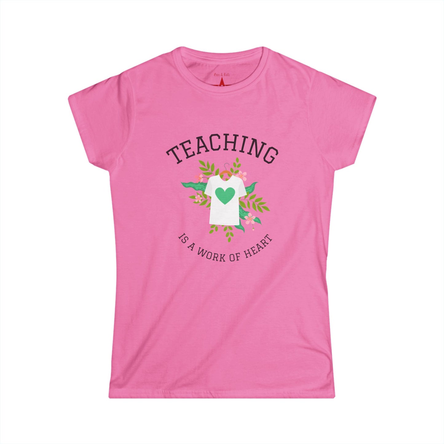 Floral Teaching T-Shirt - A Work of Heart Tee for Educators, Teacher Gift, Classroom Apparel, Inspirational Shirt, Spring/Summer Fashion