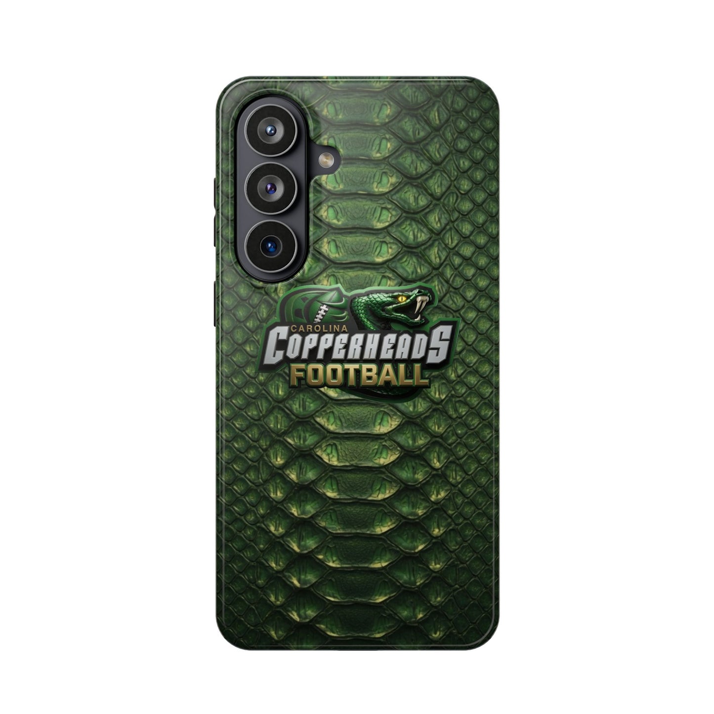 Copperheads Football Magnetic Impact-Resistant Phone Case — Green Snake Scale Design