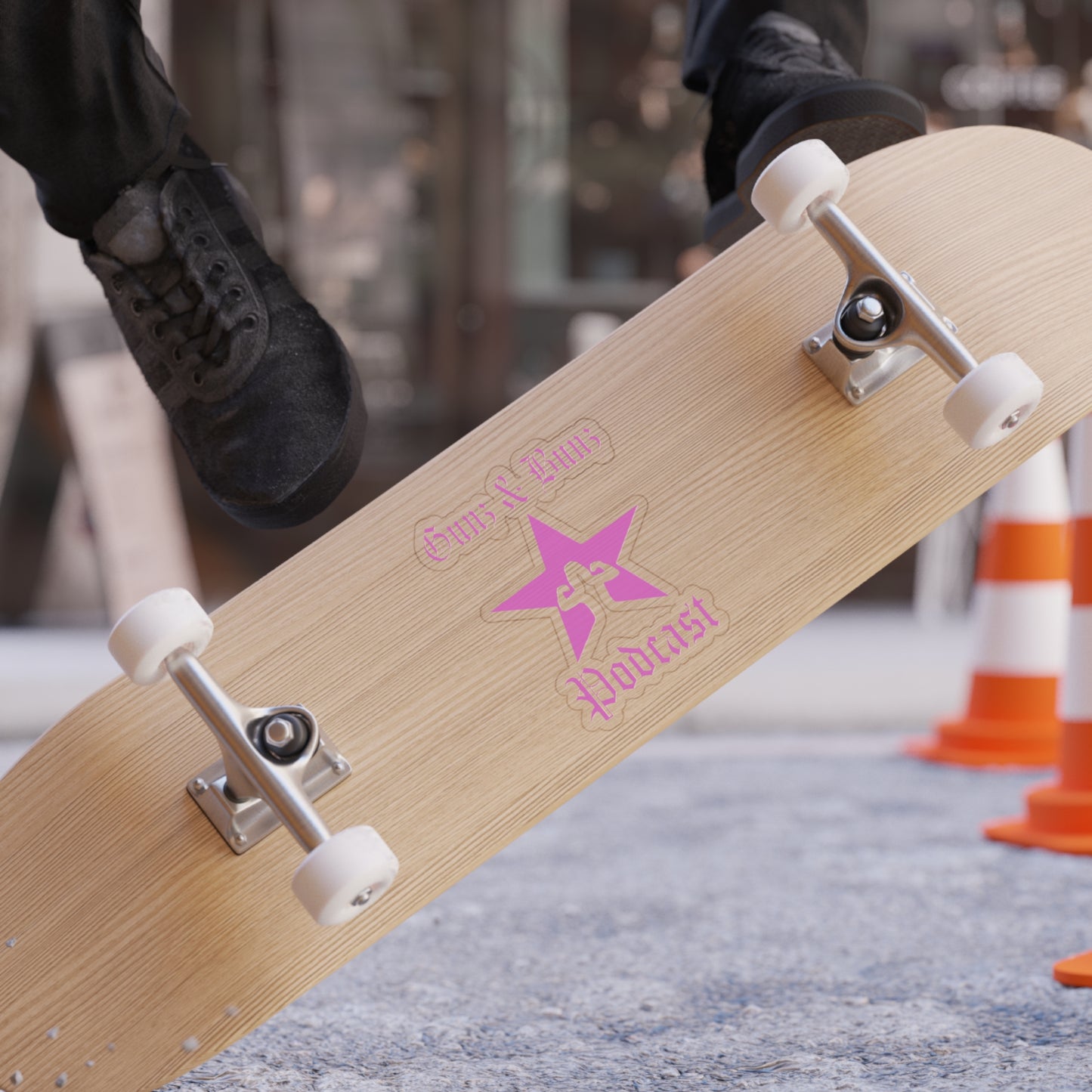 Fitness Podcast Transparent Outdoor Sticker, Gunz & Bunz, Die-Cut, Car Decal, Gym Decor, Fitness Gift, Workout Sticker