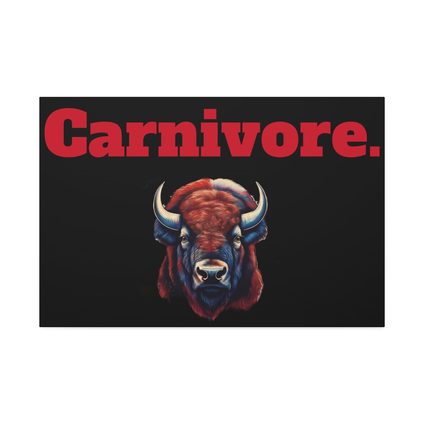 Carnivore Wall Art Canvas - Bold Bison Design for Meat Lovers