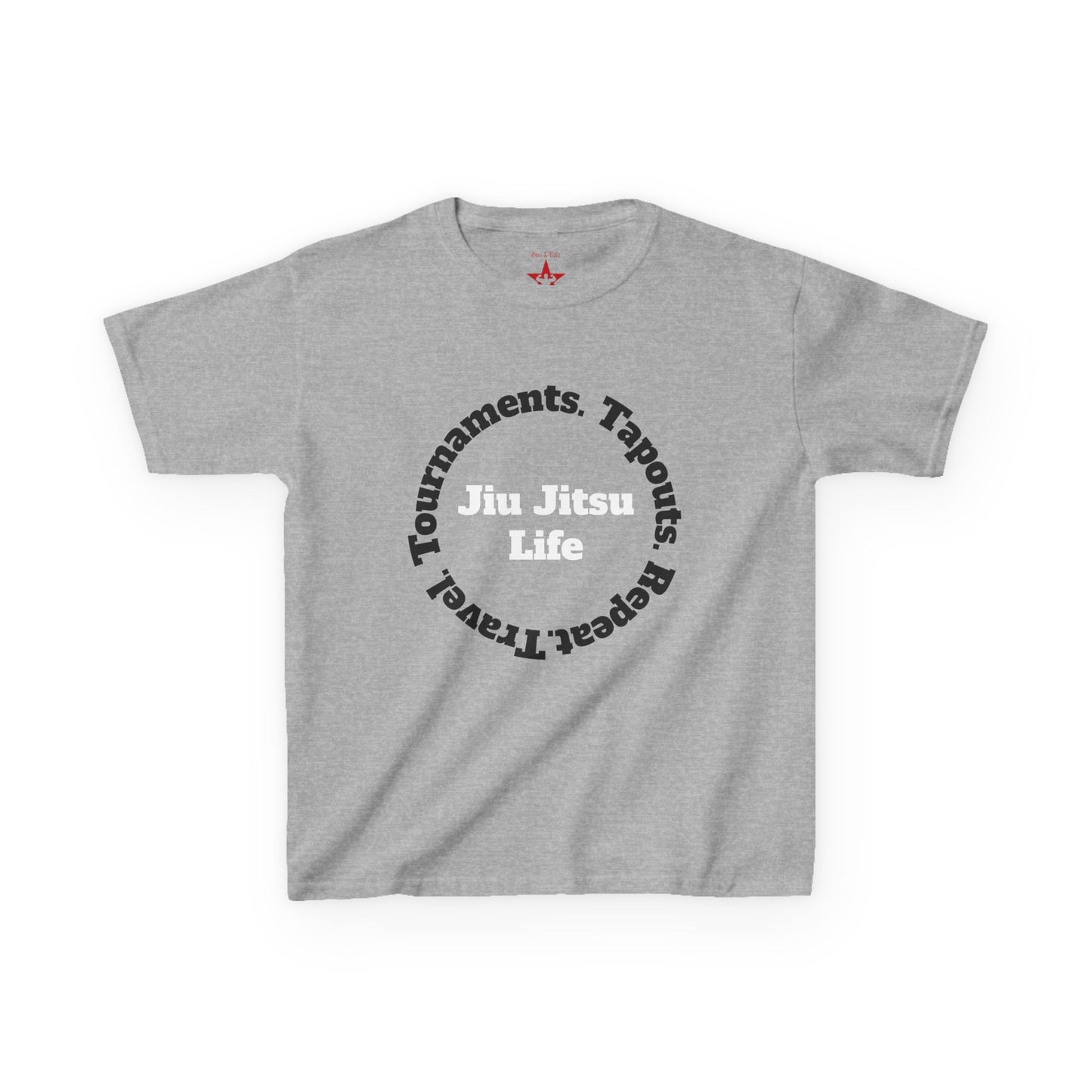 Kids “Jiu Jitsu Life” Heavy Cotton Tee – Travel, Tournaments, Tapouts, Repeat