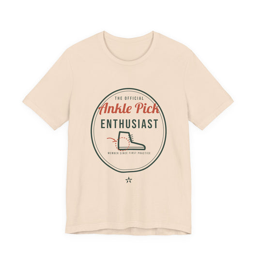 Ankle Pick Enthusiast Wrestling t-shirt in Soft Cream, front print