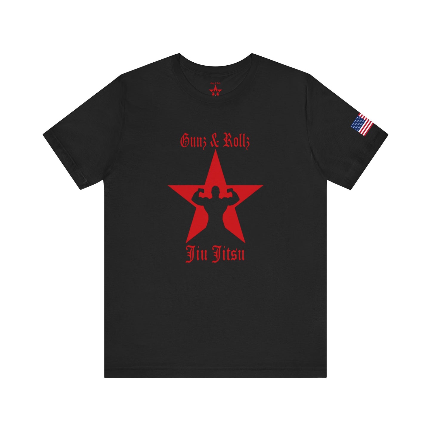 Gunz & Rollz Jiu Jitsu Tee – Unisex American Flag Jersey Shirt | Patriotic BJJ Graphic T-Shirt