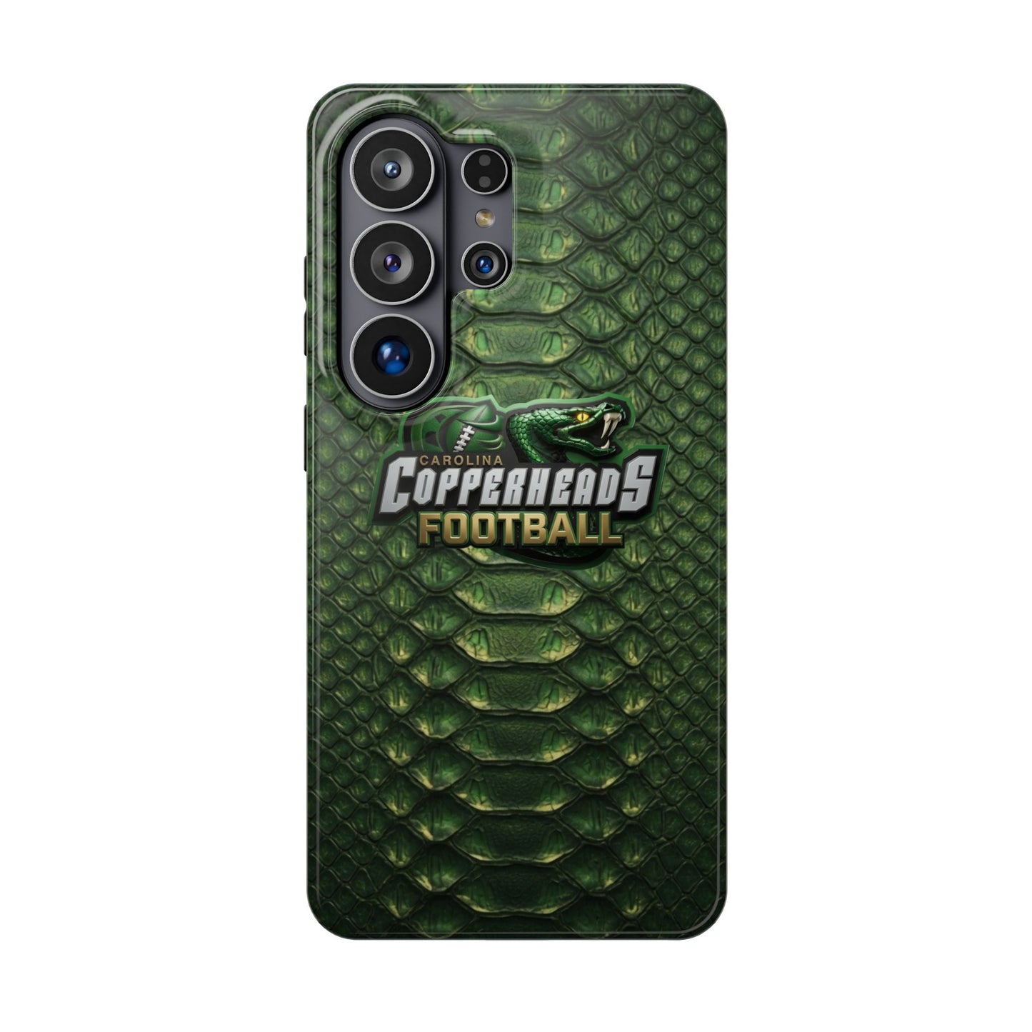Copperheads Football Magnetic Impact-Resistant Phone Case — Green Snake Scale Design