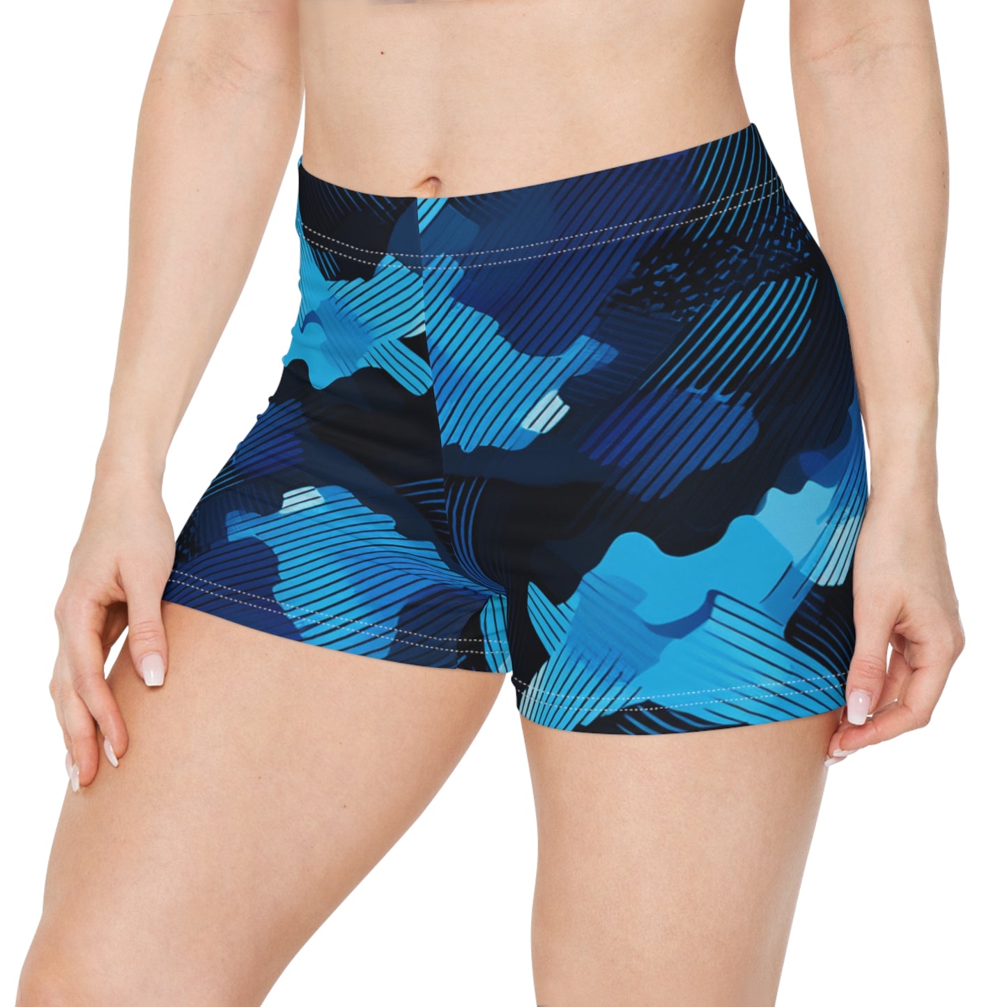 Ocean Wave Women's Shorts, Beachwear, Summer Style, Athletic Shorts, Casual Wear, Vacation Outfit