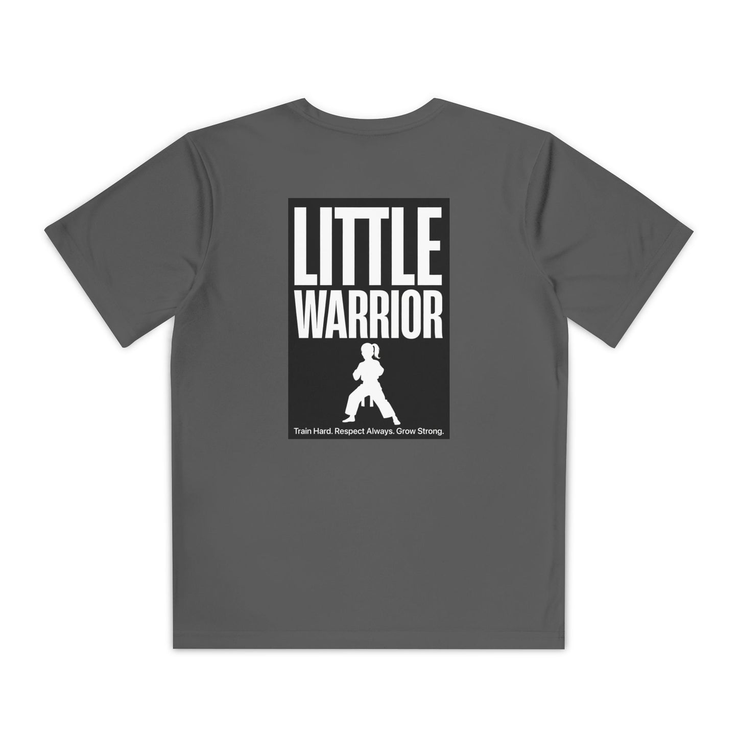 Little Female Warrior Youth Tee — Kids Martial Arts T‑Shirt (“Little Warrior” Back Design)
