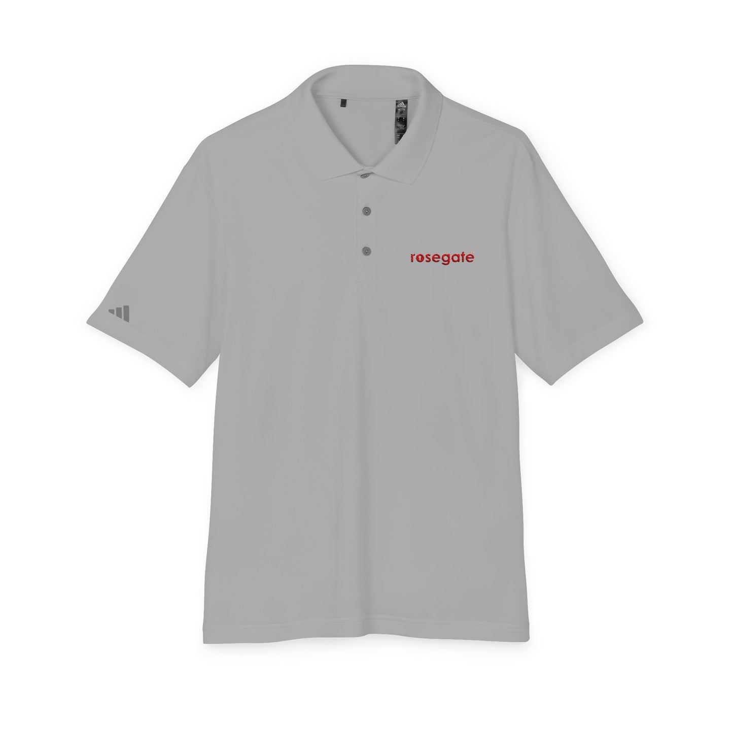Rosegate Minimalist White Performance Polo — Embroidered Logo Golf & Work Shirt