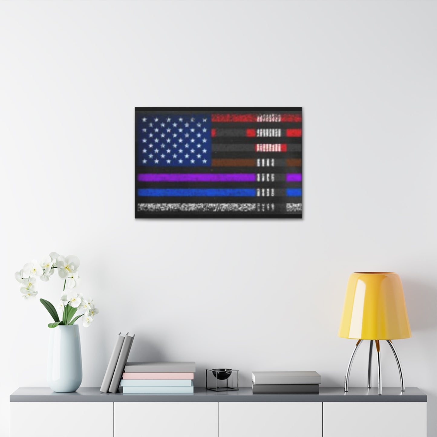 Patriotic Jiu Jitsu Canvas Wall Art – Distressed American Flag Decor | Martial Arts Home & Gym Accent