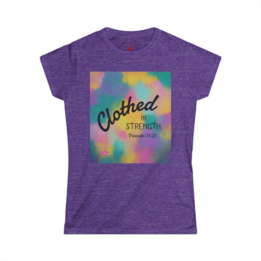Clothed in Strength & Dignity Christian T-Shirt for Women – Inspirational Bible Verse Tee, Motivational Faith Gift