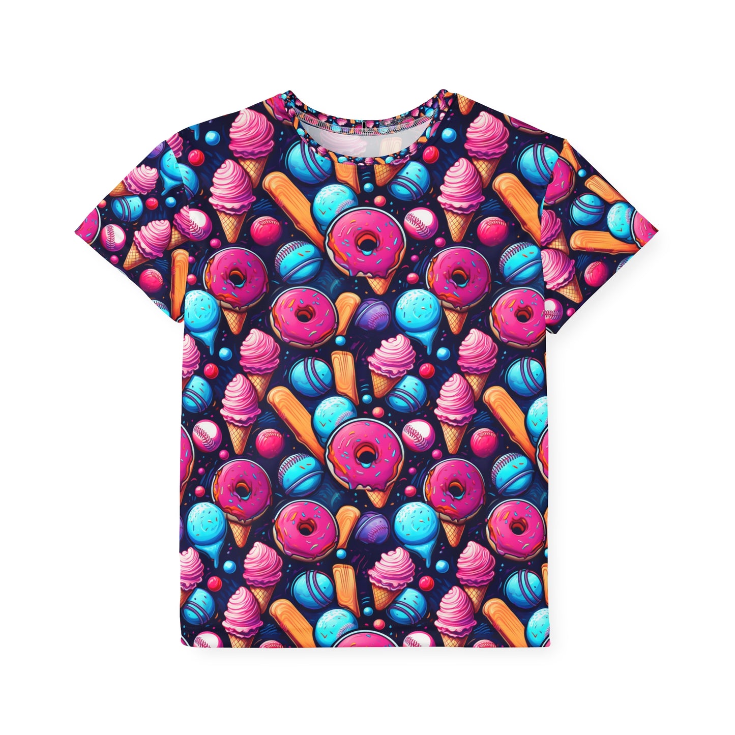 Kids Ice Cream Sports Jersey – Fun & Colorful Active Tee for Boys & Girls | Cool Birthday or Sports Gift