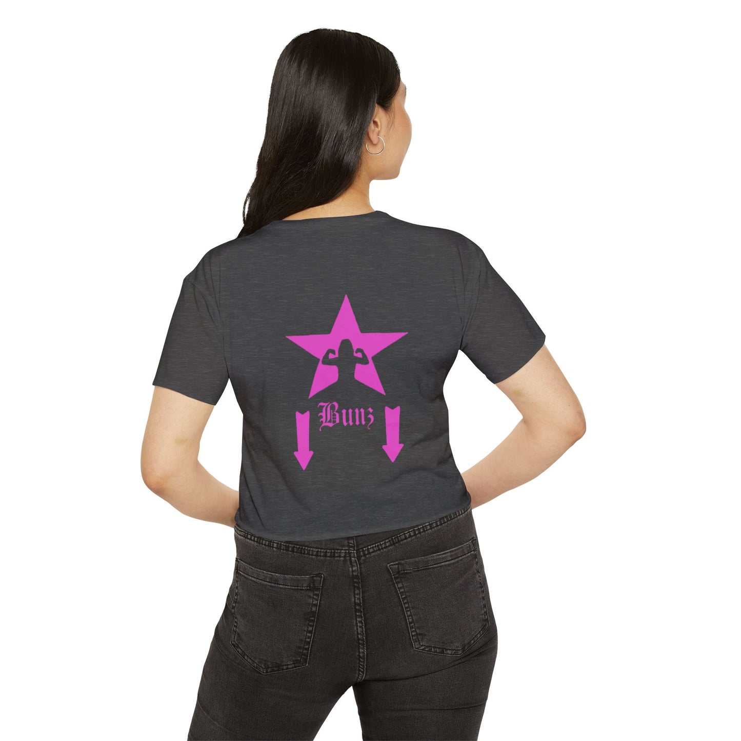 Women’s Pink Star Festival Crop Top – Trendy Music Lover’s Shirt | Stylish Summer Concert & Party Tee