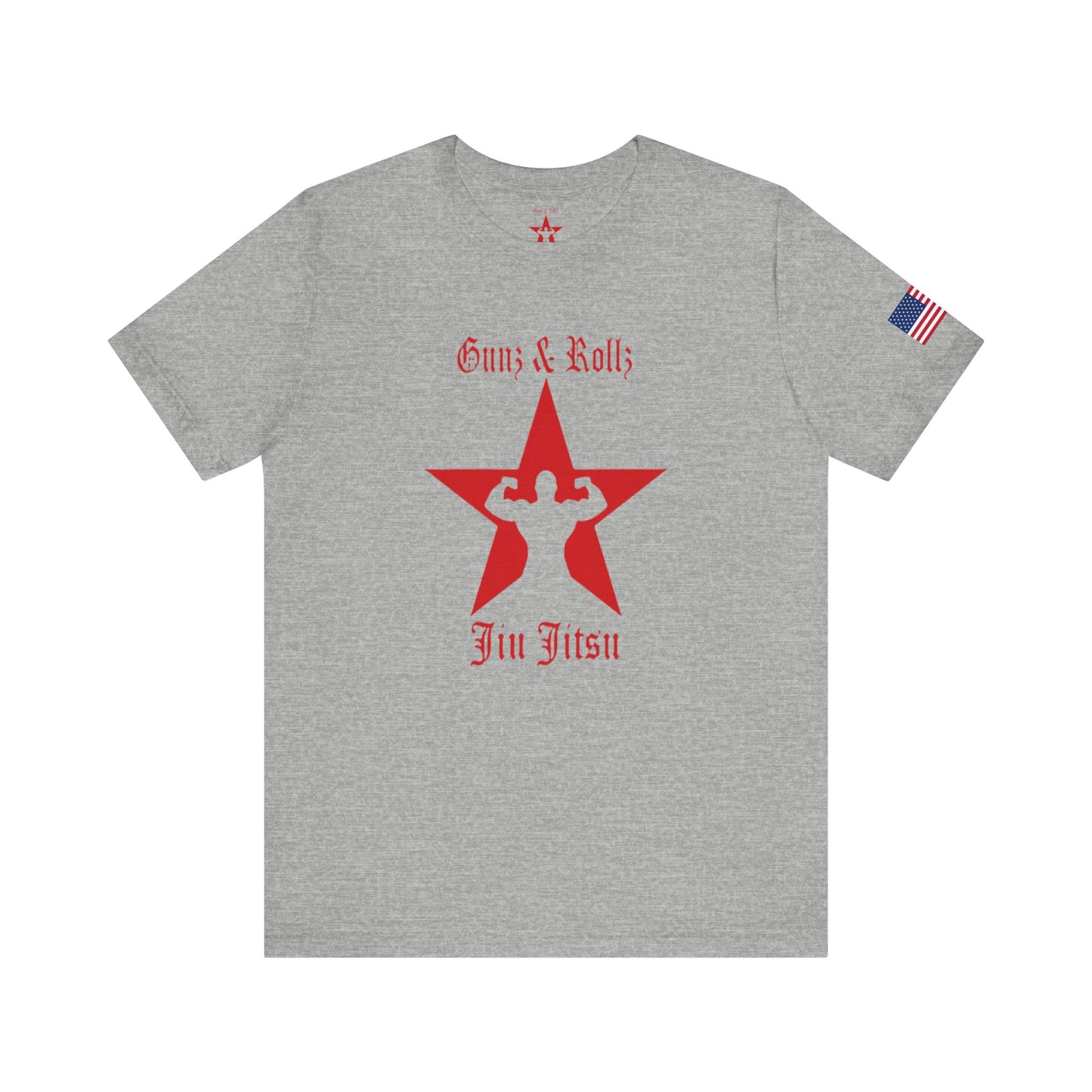 Gunz & Rollz Jiu Jitsu Tee – Unisex American Flag Jersey Shirt | Patriotic BJJ Graphic T-Shirt