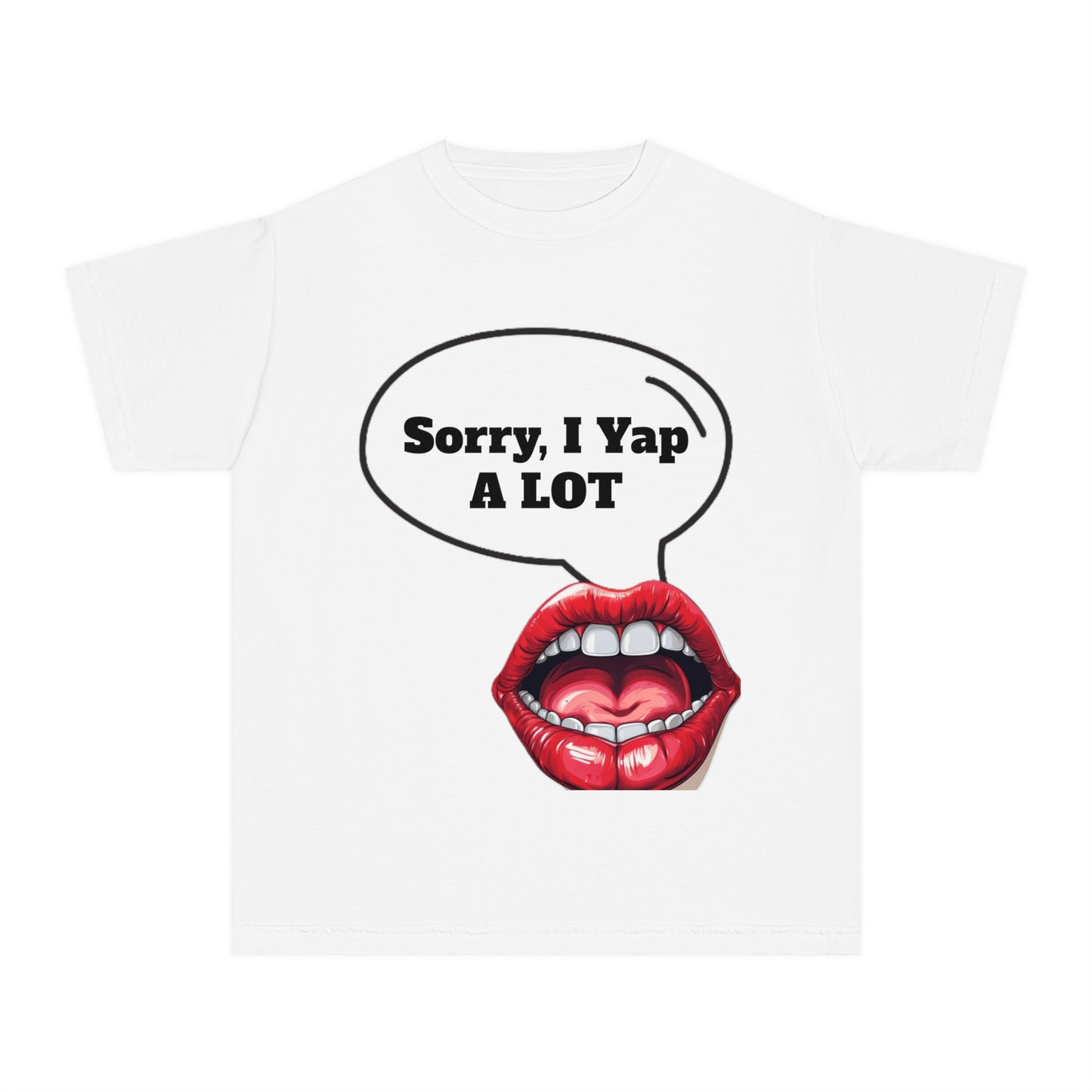 Youth “Sorry, I Yap A LOT” T-Shirt – Funny Graphic Tee for Talkative Kids | Soft Midweight Cotton Shirt