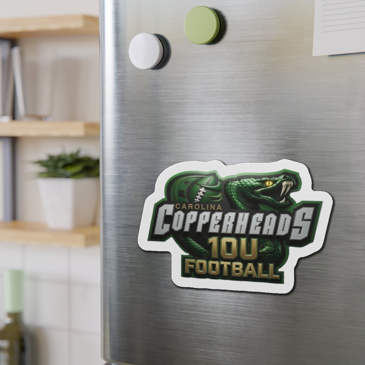 Custom Die-Cut Sports Magnets, Carolina Copperheads Team Spirit Magnet, Refrigerator Magnet, Unique Gift for Sports Fans, Football Decor