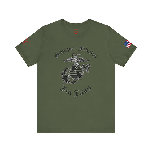 Semper Fidelis Jiu Jitsu Unisex Tee – Patriotic Short Sleeve Shirt | Comfortable BJJ & USMC Graphic T-Shirt