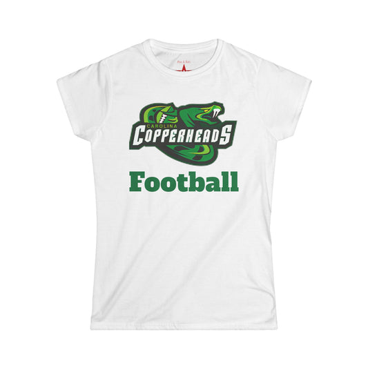 Copperheads Football Women's Softstyle Tee, Sporty Graphic Tee, Team Spirit Shirt, Game Day Outfit, Personalized Sportswear
