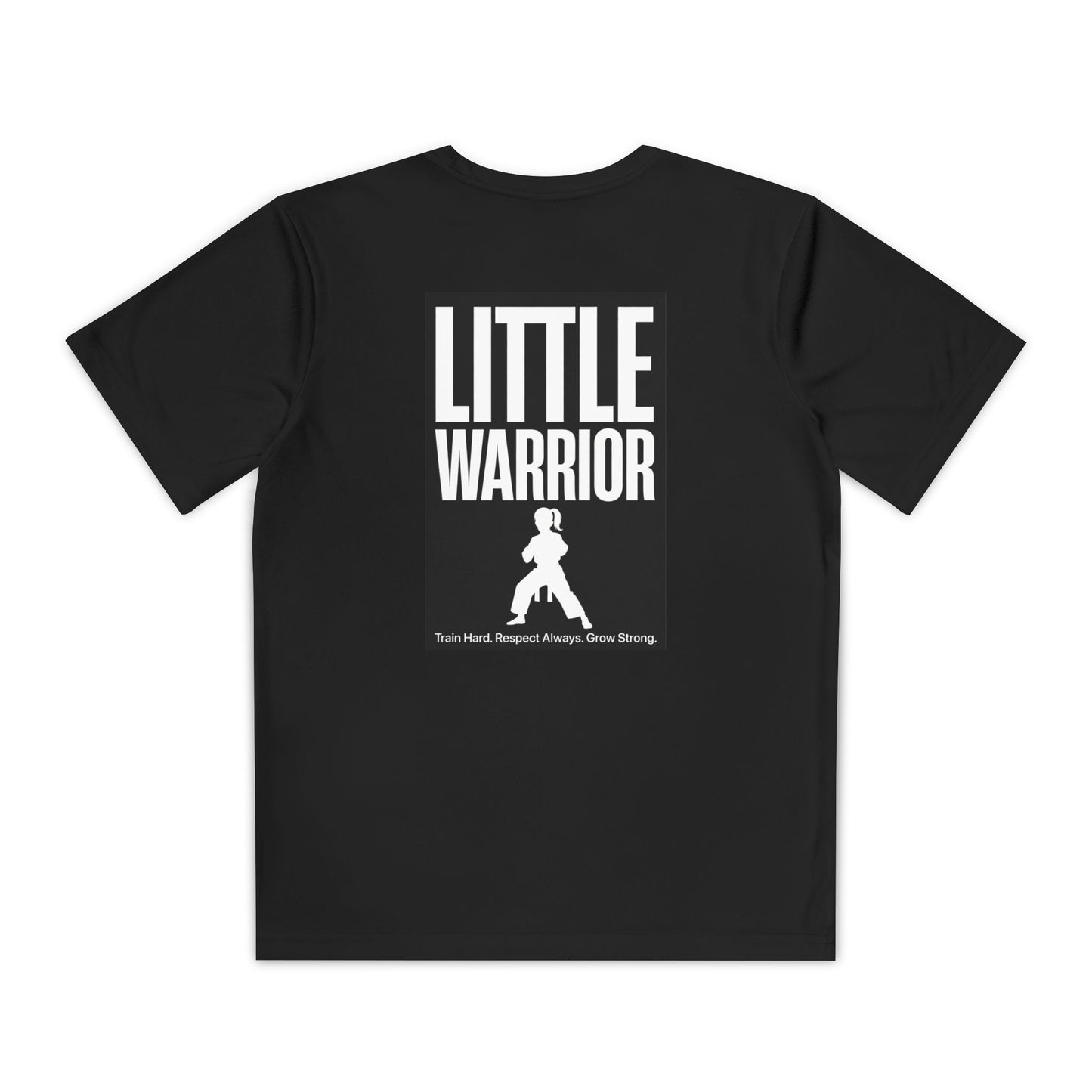 Little Female Warrior Youth Tee — Kids Martial Arts T‑Shirt (“Little Warrior” Back Design)