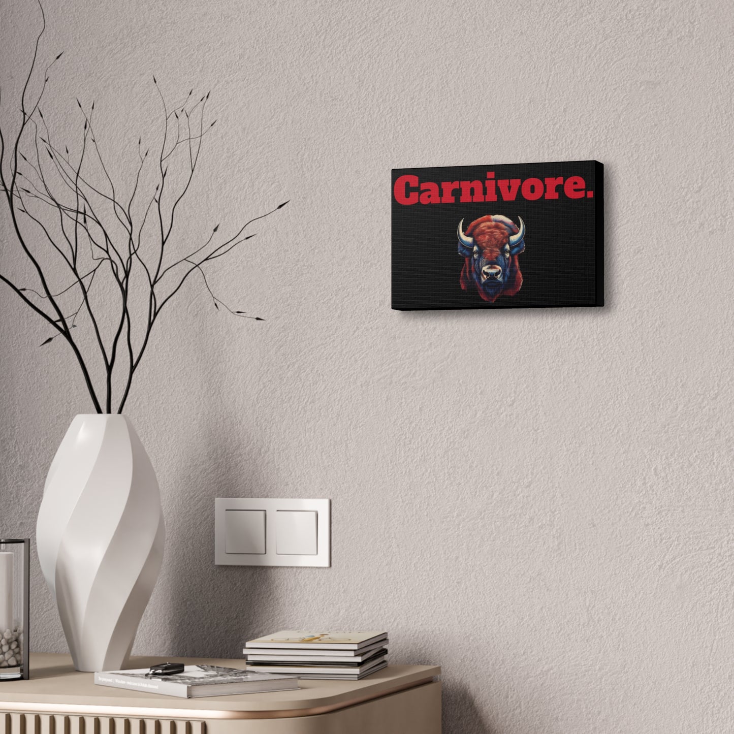 Carnivore Wall Art Canvas - Bold Bison Design for Meat Lovers