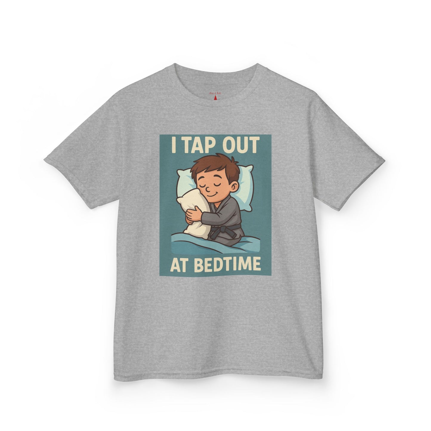 "I Tap Out at Bedtime" – Kids Jiu Jitsu Cartoon Tee