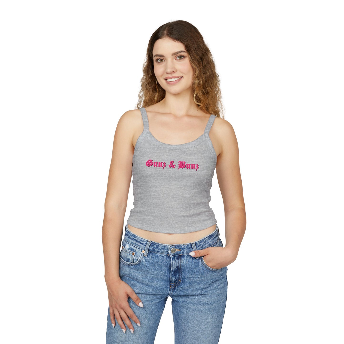 Women's 'Gunz & Bunz' / 'Yeah, I Squat' Spaghetti Strap Tank Top - Fitness Crop Tank