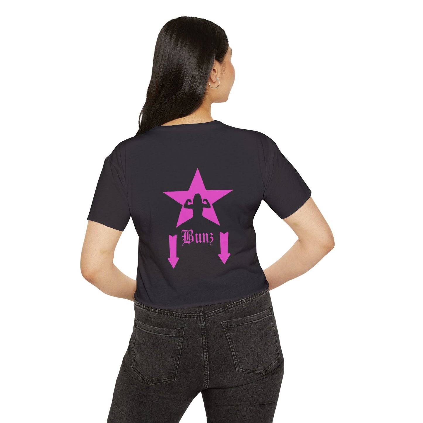 Women’s Pink Star Festival Crop Top – Trendy Music Lover’s Shirt | Stylish Summer Concert & Party Tee