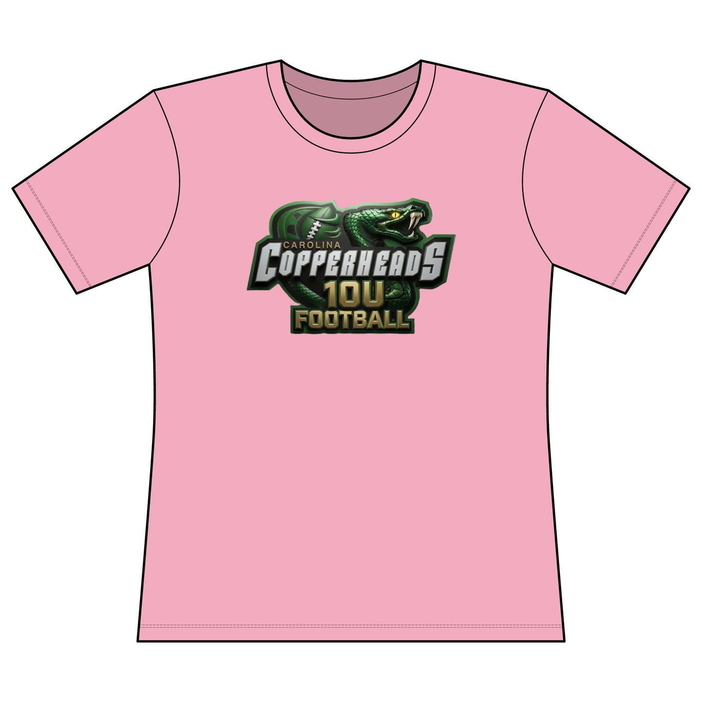 Copperheads Youth Football Tee — “Fangs Out” Performance Short Sleeve Shirt