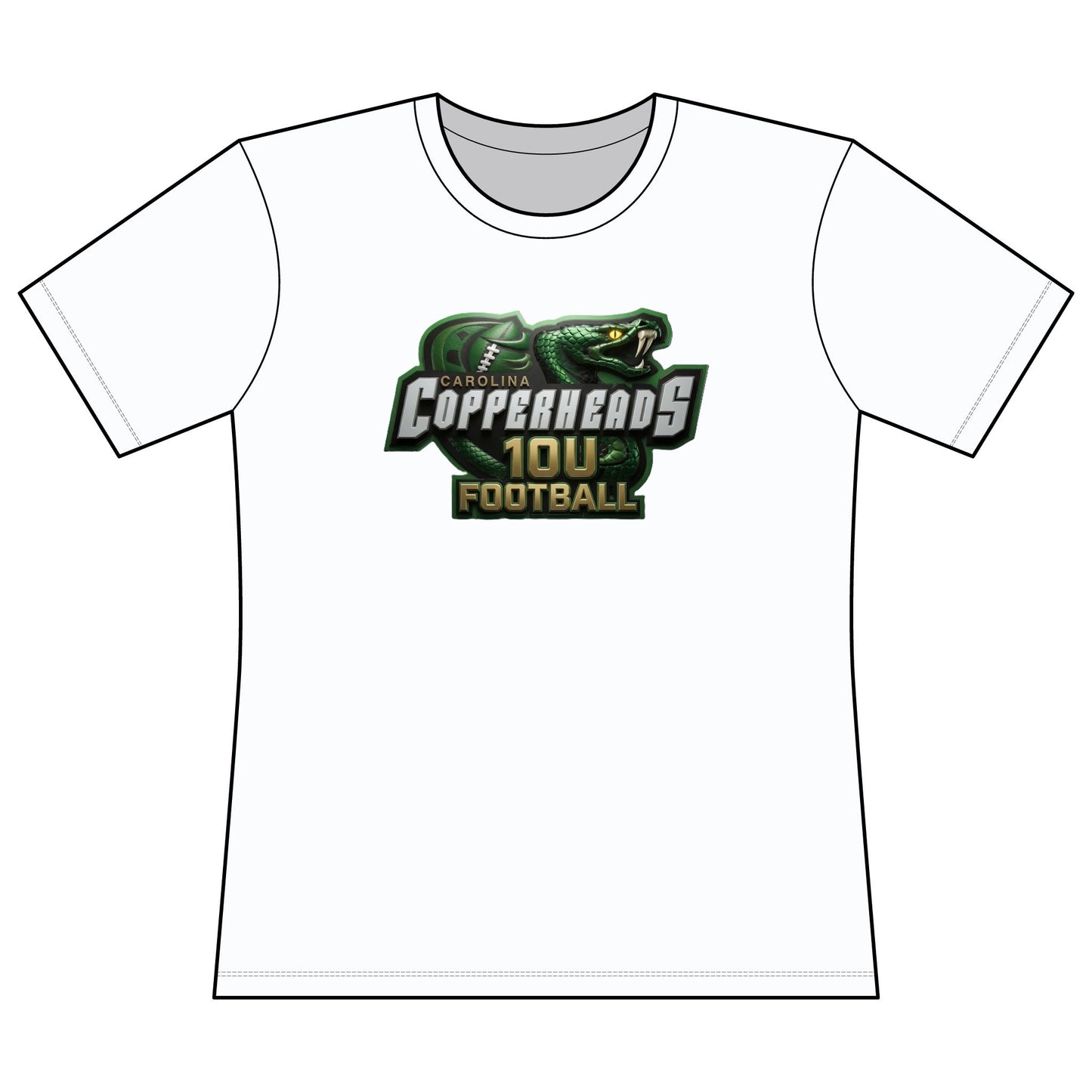 Copperheads Youth Football Tee — “Fangs Out” Performance Short Sleeve Shirt