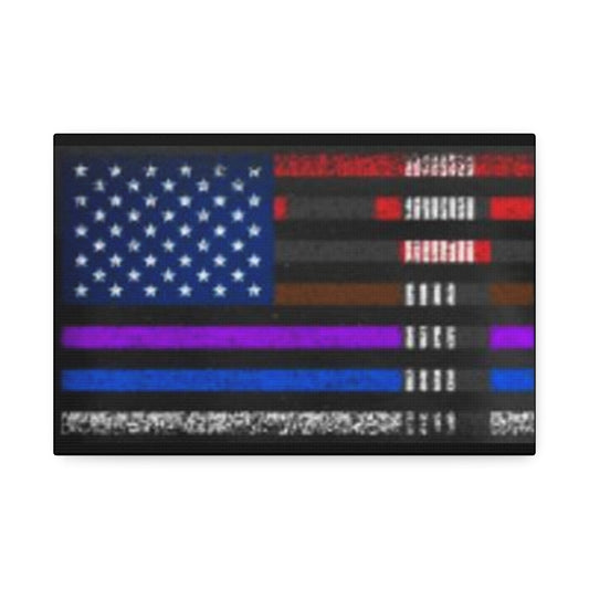 Patriotic Canvas Wall Art - Distressed American Jiu Jitsu Flag Design