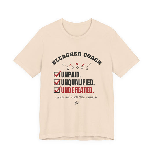 Bleacher Coach Football t-shirt in Soft Cream, front print