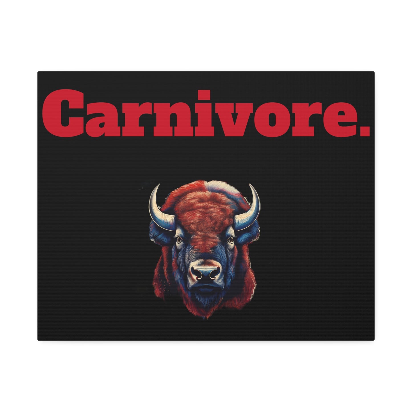 Carnivore Wall Art Canvas - Bold Bison Design for Meat Lovers