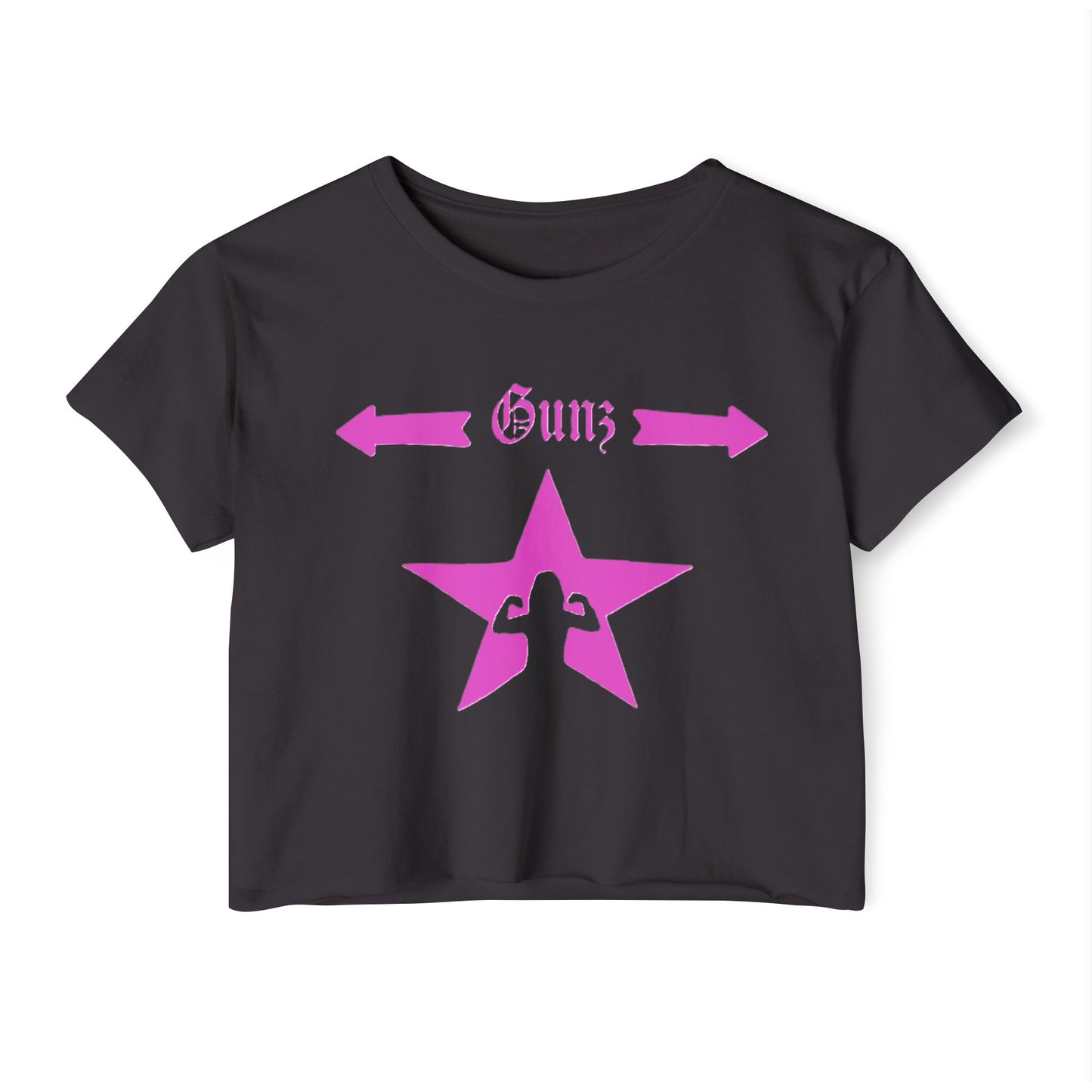 Women’s Pink Star Festival Crop Top – Trendy Music Lover’s Shirt | Stylish Summer Concert & Party Tee