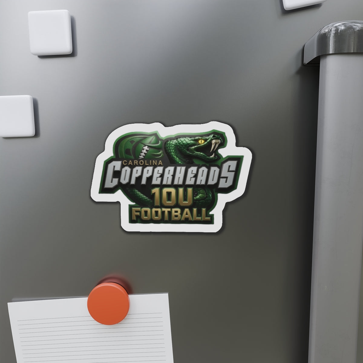 Custom Die-Cut Sports Magnets, Carolina Copperheads Team Spirit Magnet, Refrigerator Magnet, Unique Gift for Sports Fans, Football Decor