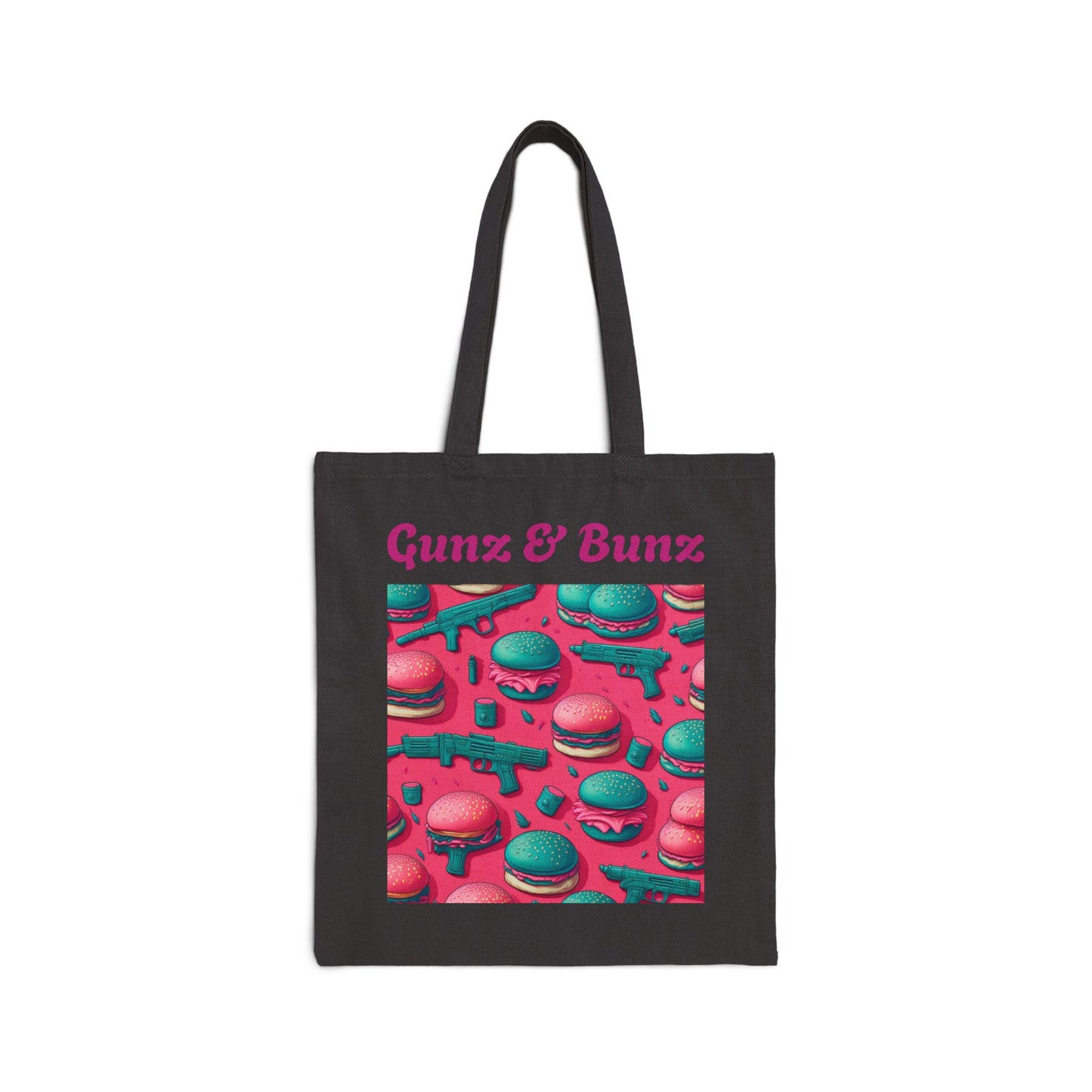 Gunz & Bunz Canvas Tote Bag – Funky Cotton Grocery & Everyday Bag for Food Lovers | Durable Eco-Friendly Carryall