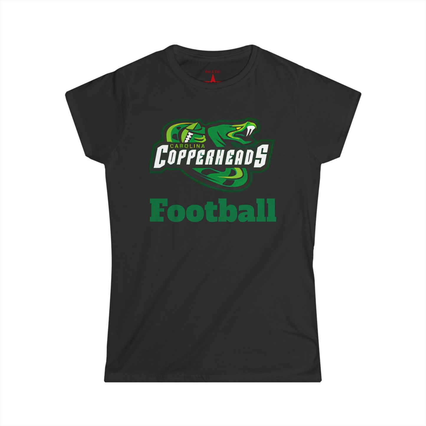 Copperheads Football Women's Softstyle Tee, Sporty Graphic Tee, Team Spirit Shirt, Game Day Outfit, Personalized Sportswear