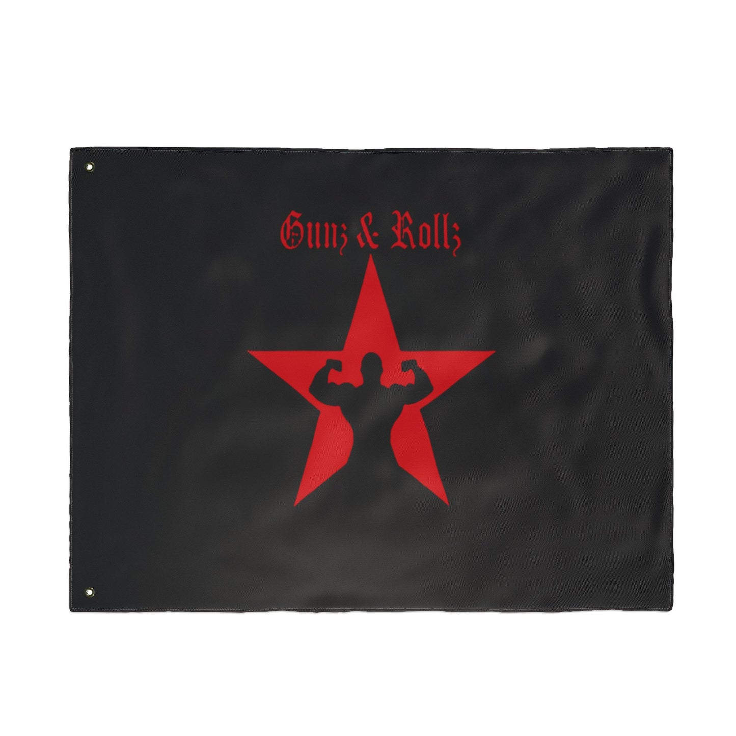 Gunz & Rollz Double Sided Flag - Bold Red Star Design for Fitness Enthusiasts