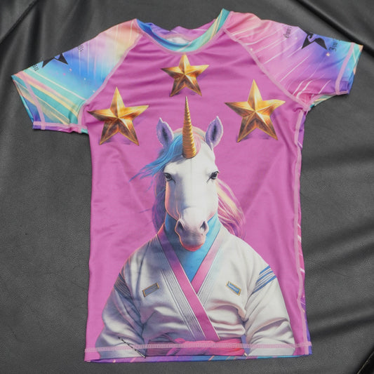 Magical Unicorn Kid’s Jiu Jitsu Rash Guard – Fun & Durable BJJ Top for Young Martial Artists | Youth Grappling Shirt