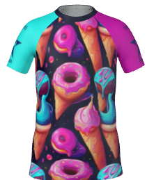 Kids Melting Ice Cream & Donuts Rash Guard – Fun BJJ & Sports Shirt for Kids | Colorful Grappling Top