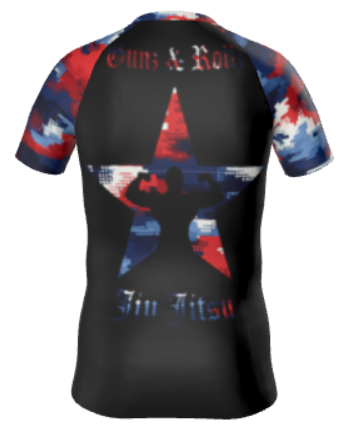 Kids Patriot Rash Guard – Red, White & Blue Camo Youth BJJ Shirt | Durable, USA-Themed Jiu Jitsu Gear