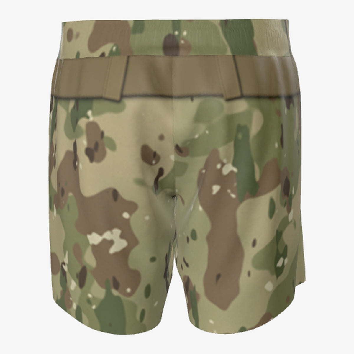 Men's Plate Carrier Tan Camo jiu jitsu grappling shorts, back