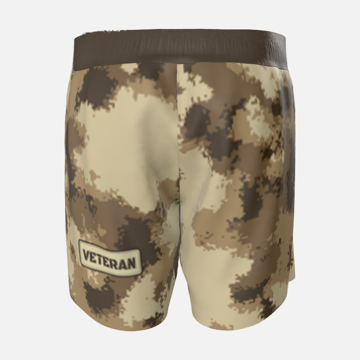 Men's Semper Flexibilis Desert digital camo grappling shorts, back