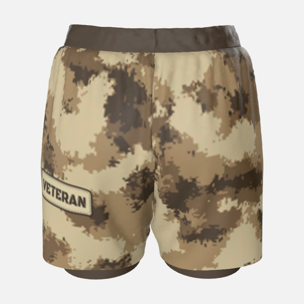 Women's Semper Flexibilis Desert digital camo grappling shorts, back